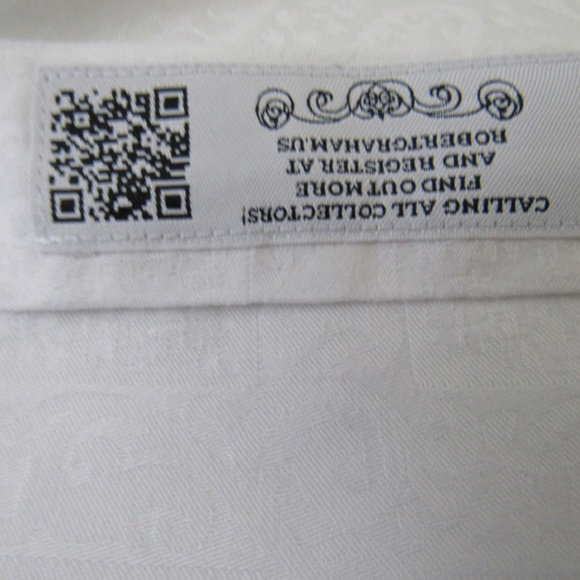 Robert Graham White Solid Paisley Pattern Contrast Collar - Picture 6 of 13